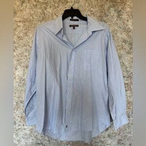 Nordstrom Sky Blue Checkered Dress Shirt